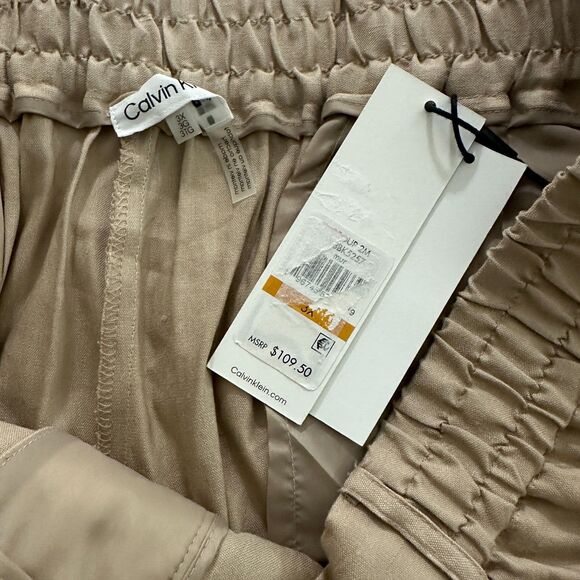 NWT Calvin Klein Womens Career Pull On Dress Pants Soft Linen Blend Plus Size 3X - Picture 13 of 14